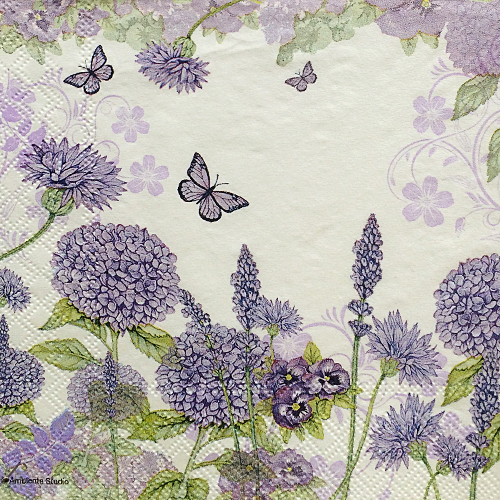 냅킨아트 13309310 Purple wildflowers 냅킨20매 33x33cm 0667