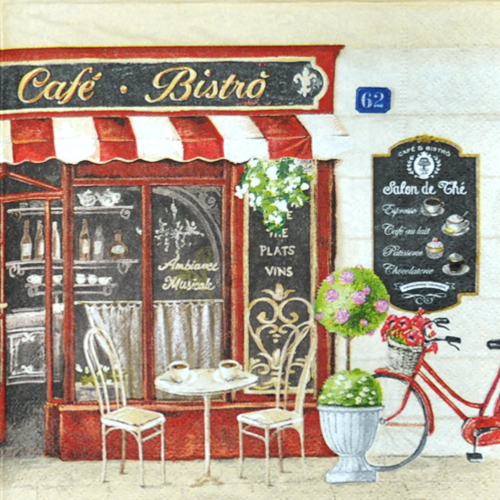 냅킨아트 R0414#CABI Cafe' bistrot 냅킨20매 33x33cm 0582