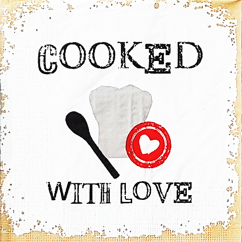 냅킨아트 1331271 cooked with love white 냅킨20매 33x33cm 1382
