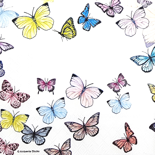 냅킨아트 13310000 Butterfly White 냅킨20매 33x33cm 1488