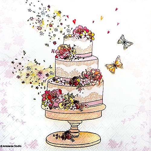 냅킨아트 13310225 flowered wedding cake 냅킨20매 33x33cm 1507