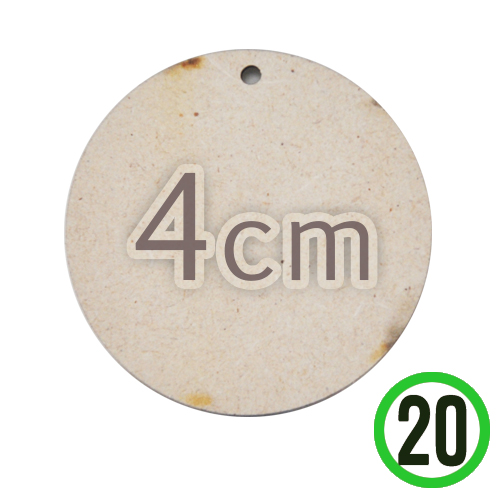 MDF 1구멍 원형판 4cm 두께3~4mm 20개입