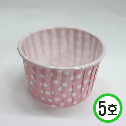 머핀컵 5호 핑크 물방울 7x4.5cm 10개입 