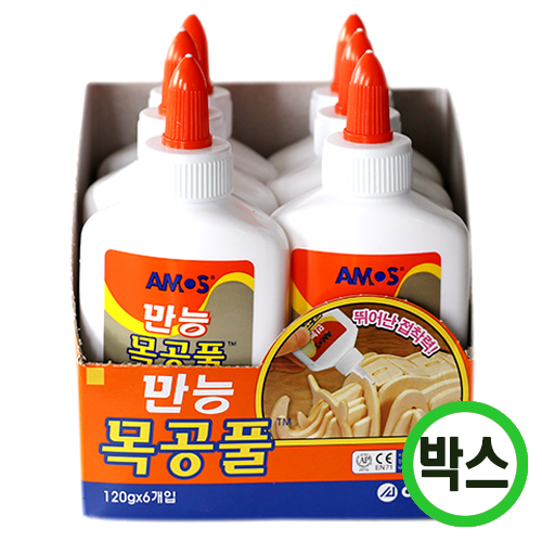 박스구매 아모스 만능목공풀(120g) (6개입)   K-03-207