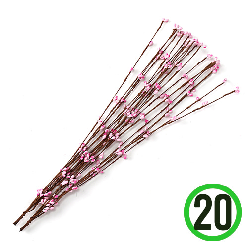 꽃봉오리 일자형*분홍 40cm (20줄입) X-08-209