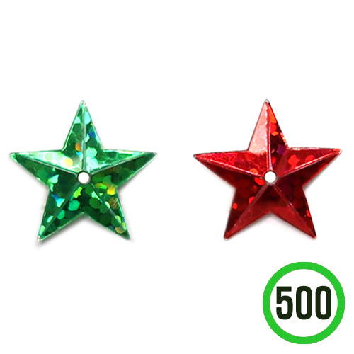 스팡클입체별*초록+빨강 15mm(약 500개입) F-07-02